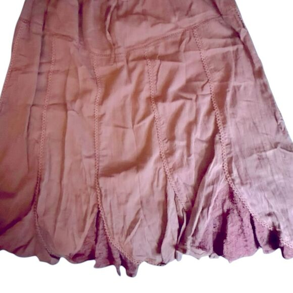 🎃 NWT Chaudry KC Women’s Brown Midi A-Line Pleated Skirt Lace Flare Pleated - Sm - Picture 4 of 7